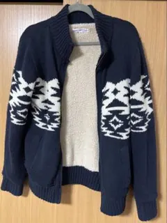 アーガイル柄 ネイビー カーディガン