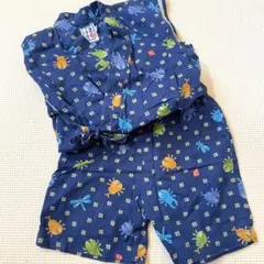 ミキハウス 昆虫柄 ネイビー 甚平 100cm 男の子