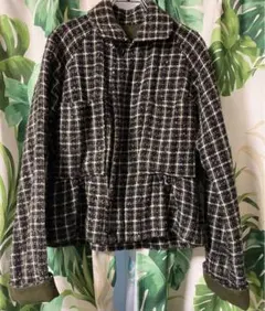 ヨウジヤマモト ビンテージコットンギャバチェック柄ジップアップジャケット