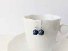 No.3　ラピスラズリ シンプルピアス｜一粒 揺れる 上品 シルバー 天然石