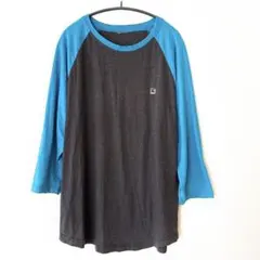 ディーシー Tシャツ クルーネック 七分袖 無地 LL青 灰 綿