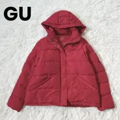 【ほぼ未使用】GU ジーユー ショート丈 中綿ブルゾン ジャンパー S 赤