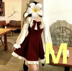 赤ワンピース ミニ丈 Mサイズ