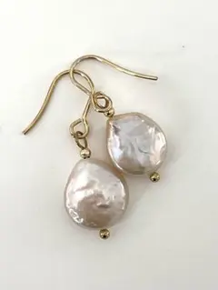 あこや真珠 9mm程度 ひと粒フックピアス K14GF パール アコヤ - メルカリ