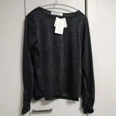 ラメ袖シャーリングシャツ