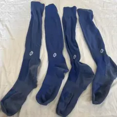 青 サッカーソックス 4足セット