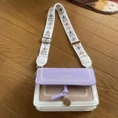 ラベンダー ベージュ ショルダーバッグ