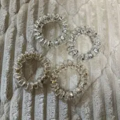 透明・ゴールド ヘアゴム 4個セット