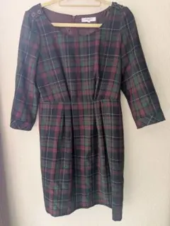 値下げ　NATURAL BEAUTY BASIC チェック柄ワンピース Sサイズ