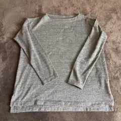 ユニクロ　ボートネック長袖カットソー　ダークグレー　レディースL