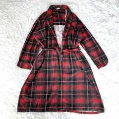 PRESCOTT Tailored Robe ロングカーディガン チェック