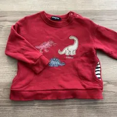 klädkåp 恐竜刺繍 赤 トレーナー 90