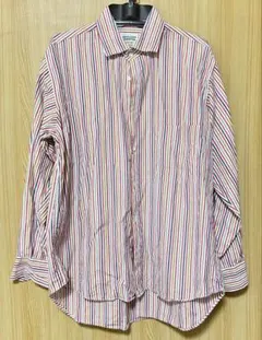 ベネトン　ワイシャツ　ストライプ　赤