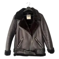 ZARAライダースフェイシープスキンジャケット