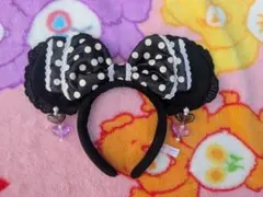 ディズニー　ミニーちゃん　水玉　イヤリング　リボン　カチューシャ
