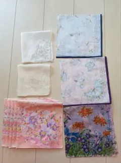 花柄刺繍ハンカチ10枚セット