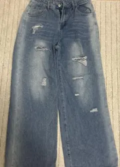 ダメージ加工 ワイドデニムパンツのサムネイル