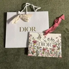Dior ホワイト紙袋 花柄カード付き