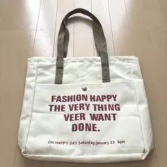 ロゴ入り キャンバストートバッグ アイボリー ハンドバッグ エコバッグ