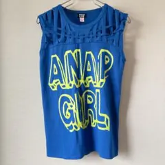 ANAP GiRL アナップガール ロゴ タンクトップ ブルー S 夏コーデ