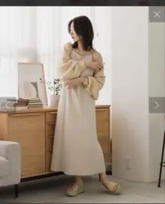 ポンチキャミワンピース アイボリー マーメイドスカートワンピース カスタネのサムネイル