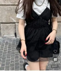 シフォンレイヤードミニドレス