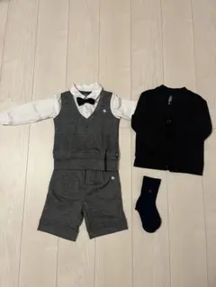 フォーマルスーツ グレー 蝶ネクタイ付き