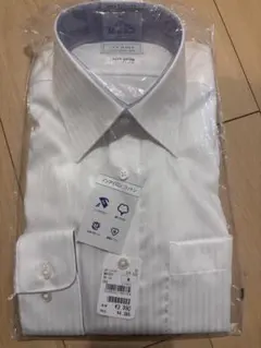 AOKI ホワイトストライプ 長袖ワイシャツ M