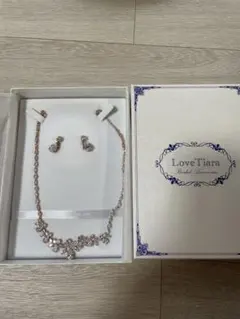 ラブティアラ、アイリスジルコニアネックレス&イヤリングセット（ローズゴールド）