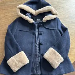 COMME CA ISM フード付きコート 130A ネイビー