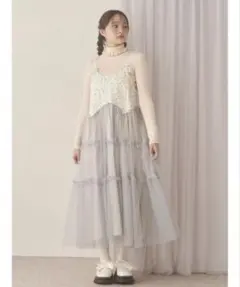 merryjennyワンピース petit flowerチュールキャミワンピース
