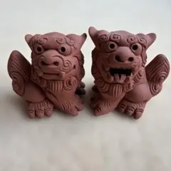 沖縄 シーサー 素焼き 置物 ペア