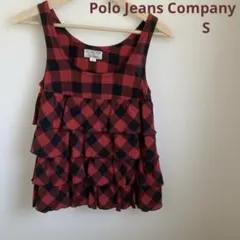 Polo Jeans Company ノースリーブ　赤×黒　チェック柄　S