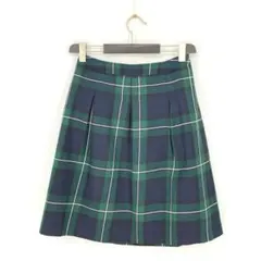 B0442/2枚セット美品【L】ヨークランド/スカート/緑/毛綿/のサムネイル