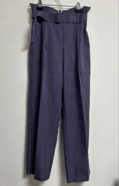 GU スラックス ストレートパンツ ハイウエスト パープル ベルト付
