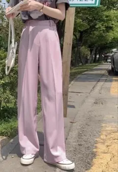 GRL センタープレスストレートパンツ[ai07]