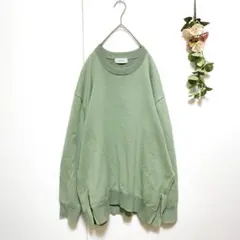 【美品】アダムエロペ サイドスリット スウェットオーバーサイズ グリーン Mのサムネイル
