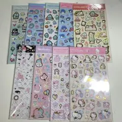 Sanrioサンリオキャラクターシールセット9枚キティーマイメロハンギョドン等