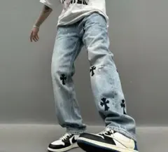 クロス模様デニム
