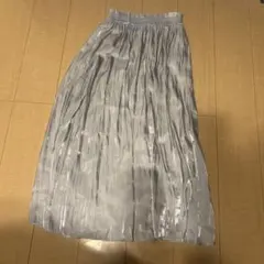 シルバー プリーツ ロングスカート colony2139