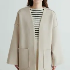 natural couture ノーカラーアウター