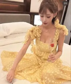 【値下げ】SNIDEL 肩リボン ジャガードキャミワンピース ロングワンピース
