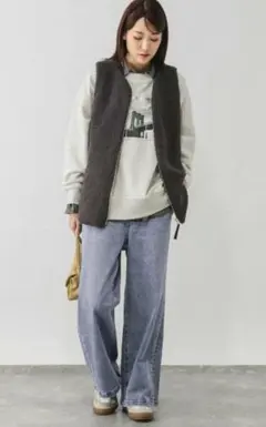 グローバルワーク GOODデニム あったかイージーパンツ L