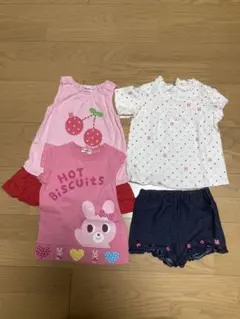 ミキハウス ホットビスケッツ　ベビー服女の子 4点セット