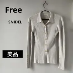 【美品】SNIDEL カラー リブニット プルオーバー Free オフホワイト