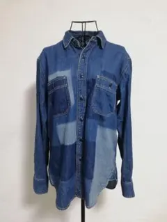 パッチワークシャツ 長袖