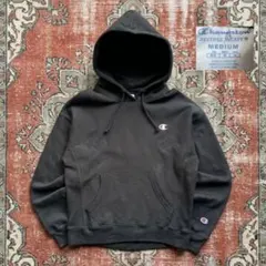 Champion リバースウィーブ スウェット パーカー 青単色タグ 復刻 黒