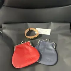 最終SALE❗️SACKVILLE ❺レザーコインケース 2色セットブレスレット付