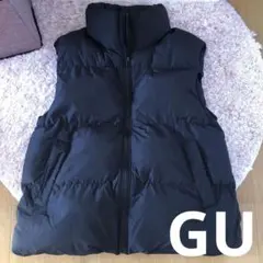 GU ジーユー ヒートパデッドオーバーサイズベスト L ブラック