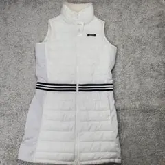 KOLWIN 中綿ワンピースベスト 白 ウエストマーク Dカン UVカット